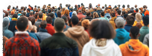 PNG Diverse crowd facing forward