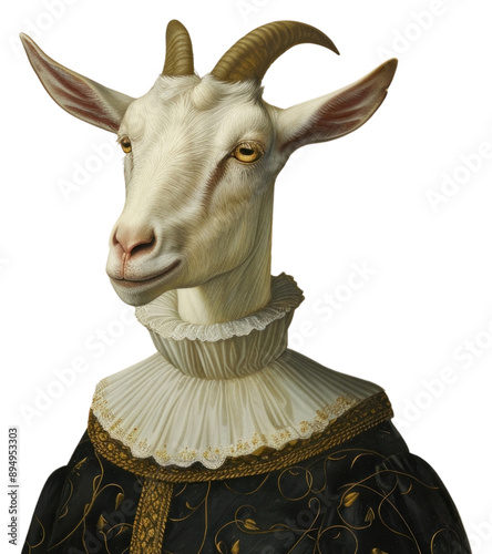 PNG Elegant goat portrait in attire