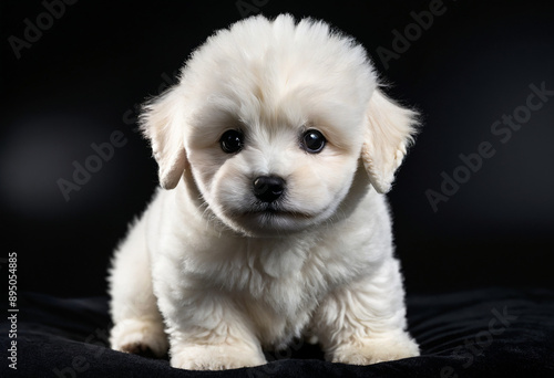 Adorable y tierno achorro de Bichon Frise