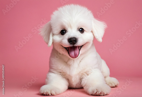 Adorable y tierno achorro de Bichon Frise