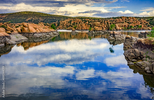 The granite dells of Watson Lake in Prescott Arizona