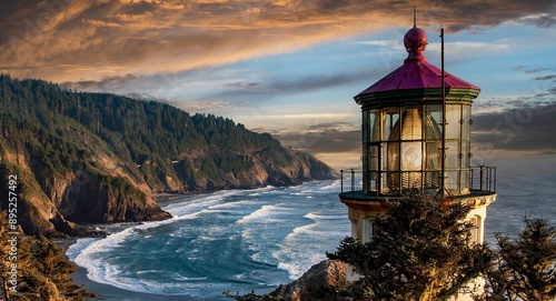 Heceta Head lighthouse on the southern Oregon coast near Florence.