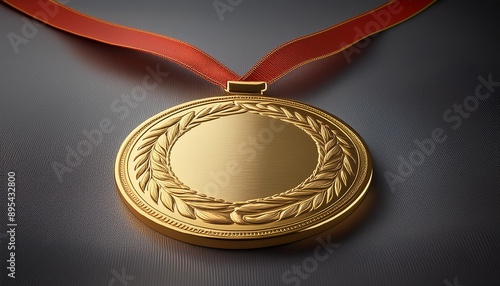 Firefly Champion gold medal with lanyard mockup, gold, medal, award, achievement, round, circle, nec