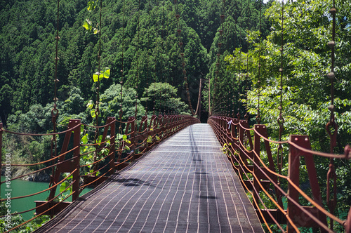 蔵王橋 和歌山県 有田郡 有田川町 二川ダム 吊り橋