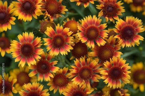 Great blanket flower bokeh background, AI Generated