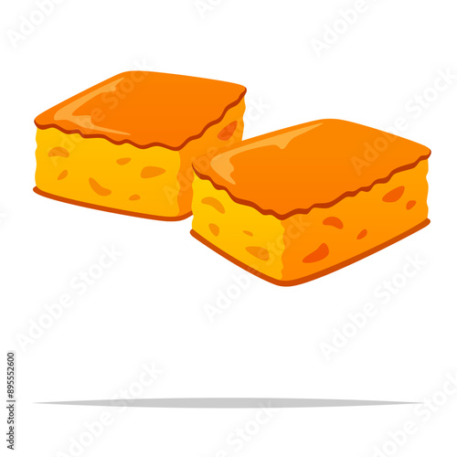 Delicious cornbread vector isolated illustration