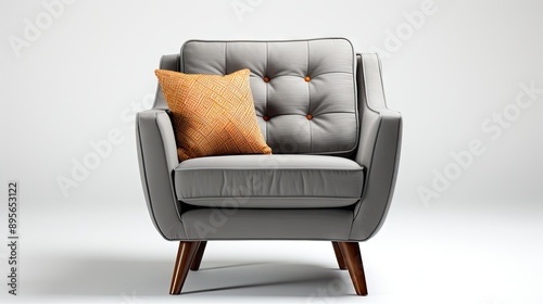 photo grey comfortable armchair isolated