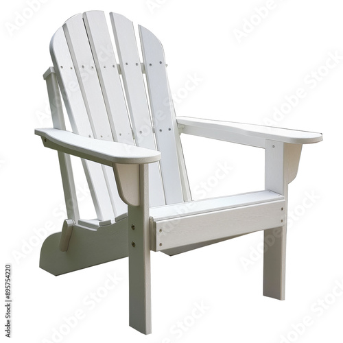 Traditional White Adirondack Chair isolated on a white background