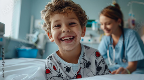 Child patient smiling in health clinic or hospital 