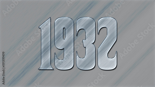 3D Glass effect number design of 1932, glassy background.