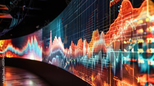 A digital display showing seismic activity data and graphs.