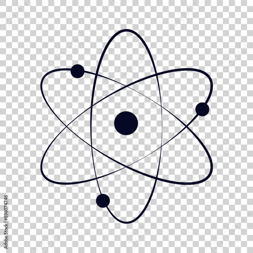 Atom flat isolated icon vector illustration design transparent background