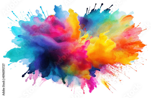 PNG Vibrant colorful abstract paint splash