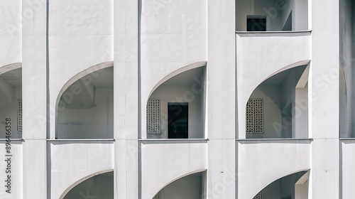 Ljubljana Slovenia Detail of white modern architecture in small square of The Islamic Religion Muslim Cultural Center Mosque : Generative AI