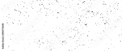 Black gritty grunge texture. Grainy rugged overlay background. Distressed noise surface with dust, particles, speckles, specks. Rough texture backdrop of concrete, cement, gravel. Vector