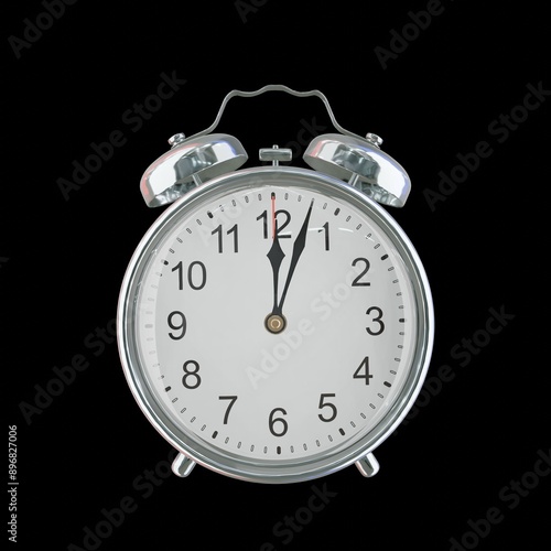 12:03 AM Vintage Steel Alarm Clock with Alloy Steel Body and Glass Twin Bell, Featuring Classic Analog Face with Detailed Hour and Minute Hands