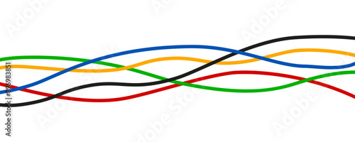 Colored Olympic Games rainbow lines isolated background