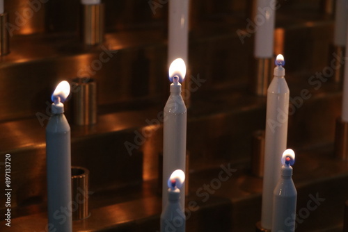 burning congregational candles with an oil wick