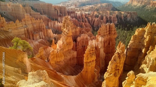 The breathtaking beauty of the Bryce Canyon National Park in Utah, USA, with its unique rock formations.