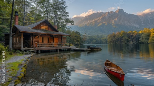 Serene Lakeside Cabin in the Mountains