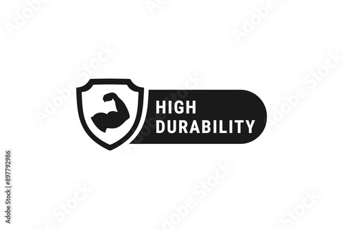 Durability label or high durability label vector isolated. Best high durability label for product, websites, packaging design element and more.