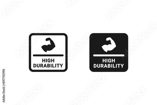 High Durability label or high durability sign vector isolated. Best high durability label for product, websites, packaging design element and more.