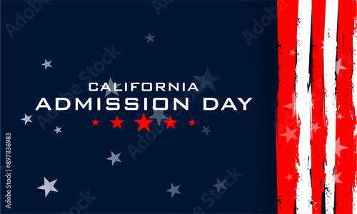 California Admission Day stylish text with usa flag design