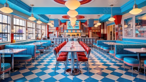 diner blue pop art