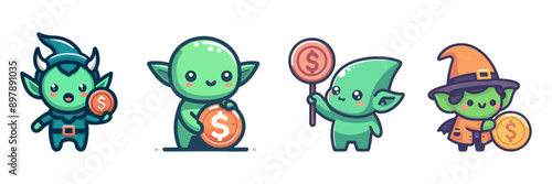 cute goblin with coin