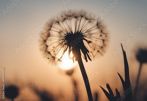 illustration silhouette flower summer white olated flora fauna dandelion blowball