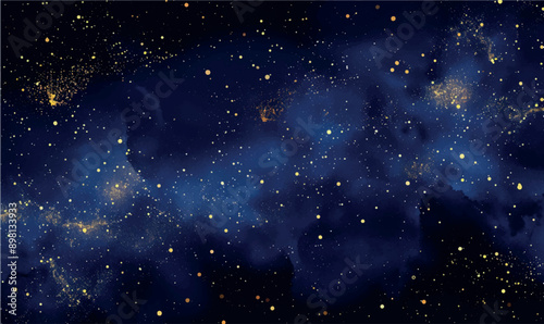 watercolor background space, night sky with stars