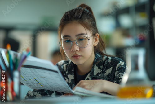 Student Studying Periodic Table