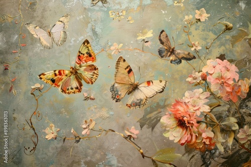 Pastel butterflies painting art butterfly.