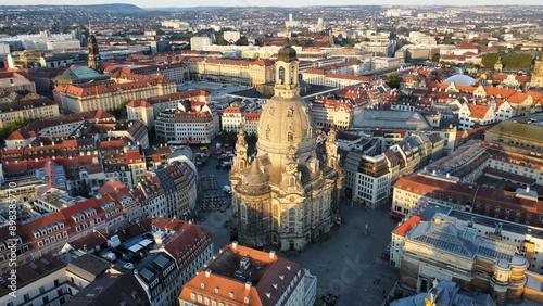 Aerial view of the Frauenkirche in Dresden