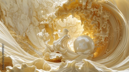 ethereal sculpture of gaia emerging from swirling marble intricate details depict earths elements oceans mountains and forests within her flowing form golden light bathes the artwork