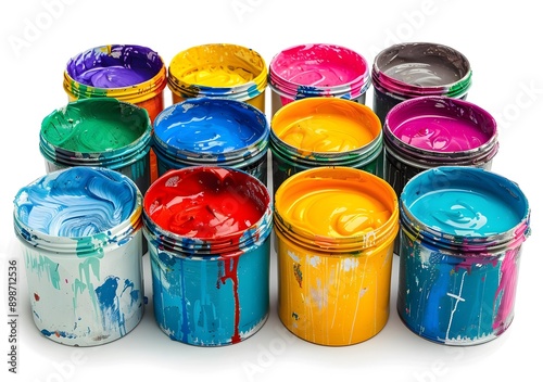 Colorful paint cans