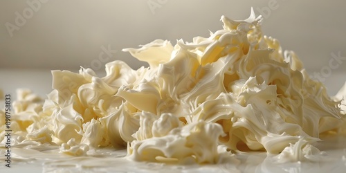 Close-up of textured buttercream frosting