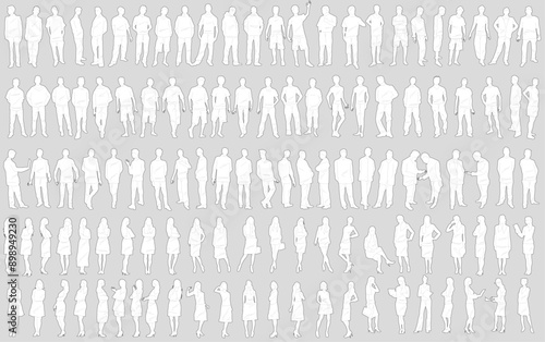 Rough and architectural vector of men and women 