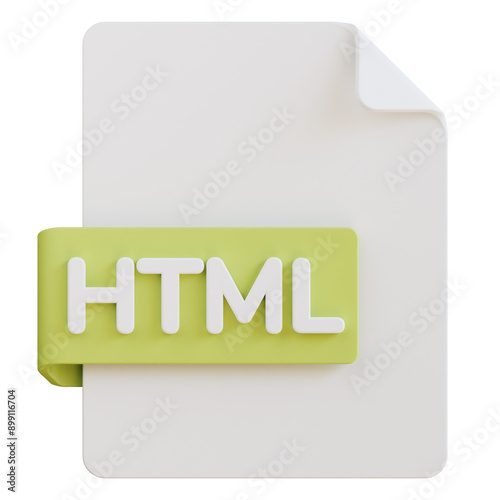 html file extension 3d illustration