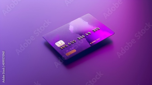 A purple credit card with the numbers 3, 4, 5, and 6 on it