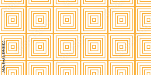 Vector overlapping Pattern Minimal diamond geometric yellow color spiral line waves abstract wave line. seamless yellow tile stripe overlap creative retro square line fabric pattern white background.