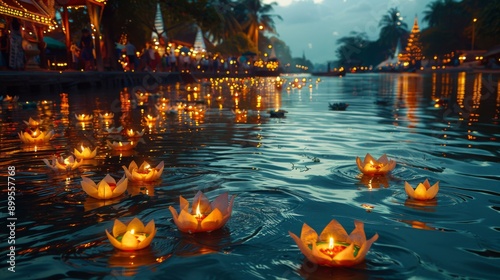 Ganges Aarti Festival . Diya Offering: Devotees offer diyas, often adorned with flowers and incense, to the Ganges River, symbolizing their gratitude, devotion, and the release of their wishes and pra