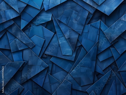 Captivating Navy Blue Geometric Abstract Digital with Intersecting Lines and Shapes