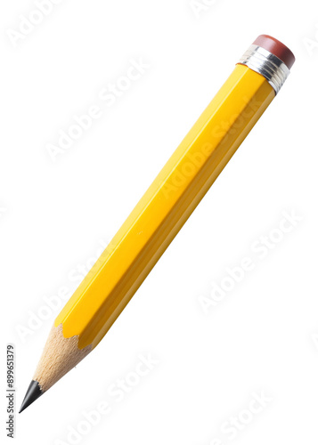 yellow pencil isolated on white transparent background, png element clipart