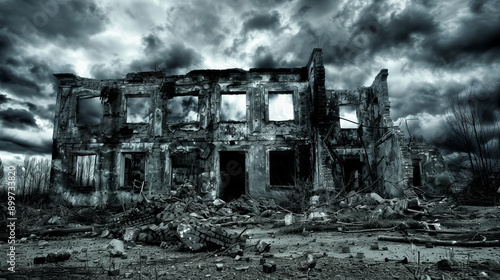 A tornado safety checklist against a backdrop of stormy clouds. Items include: find a safe shelter, have an emergency kit ready, stay in shelter until an official all-clear is given.