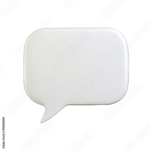 Blank white speech bubble isolated on transparent background