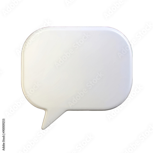 Blank white speech bubble isolated on transparent background