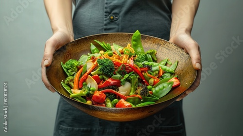 A vibrant vegetable dish presented in a rustic bowl, showcasing fresh colors and ingredients for a nutritious meal.