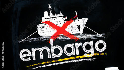 Illustration of the word embargo