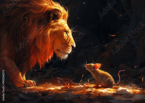 The king lion and the little mouse 